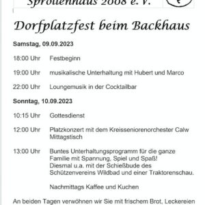 Dorplatzfest Sprollenhaus