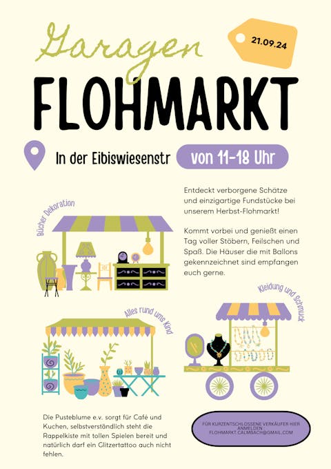 Garagenflohmarkt in der Eibiswiesenstraße in Calmbach